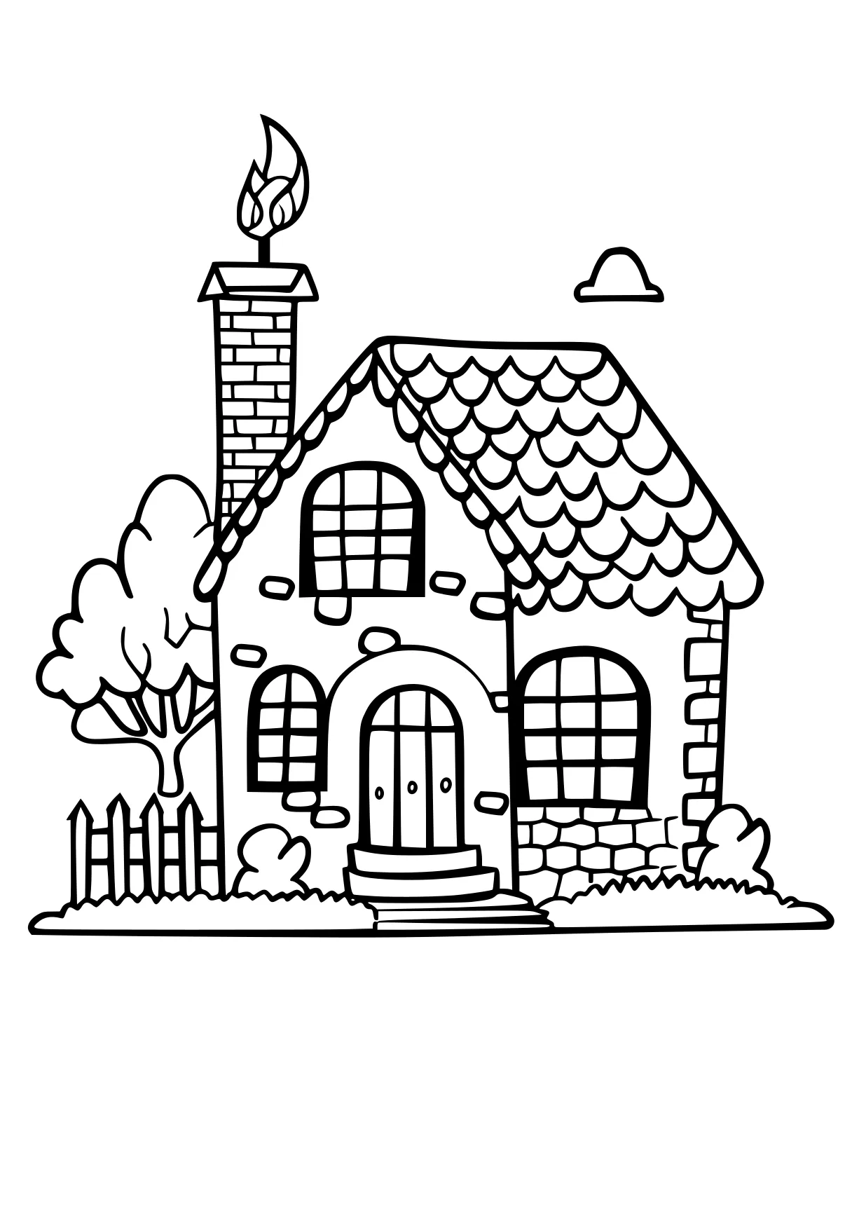 house coloring, house, illustrator, kindergarten, free page downloads