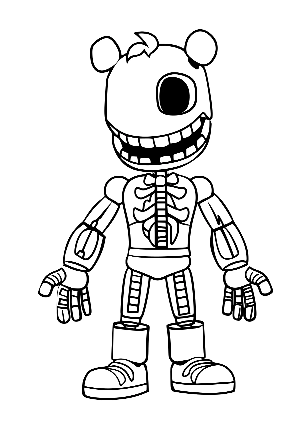 fnaf coloring page fnaf, fazbear, robot, skeleton, zomboss, free downloads