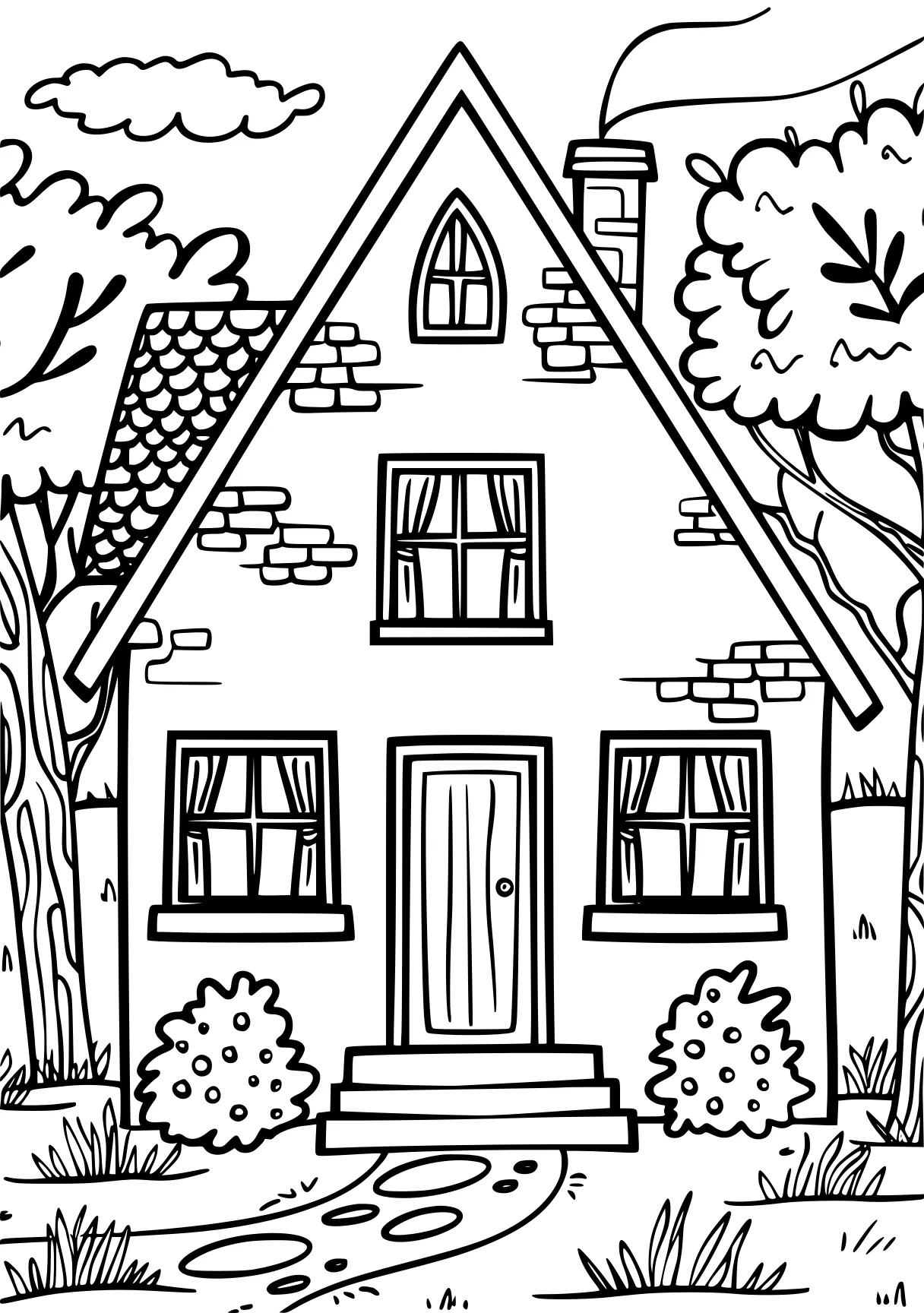 house coloring, house, dollhouse, colouring, free page downloads