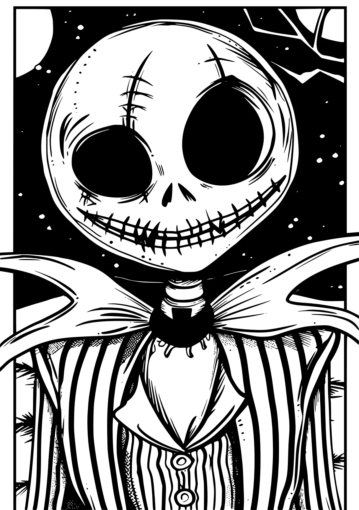 jack skellington coloring page skellington, scarecrow, skeleton, muertos, bonnie, free downloads