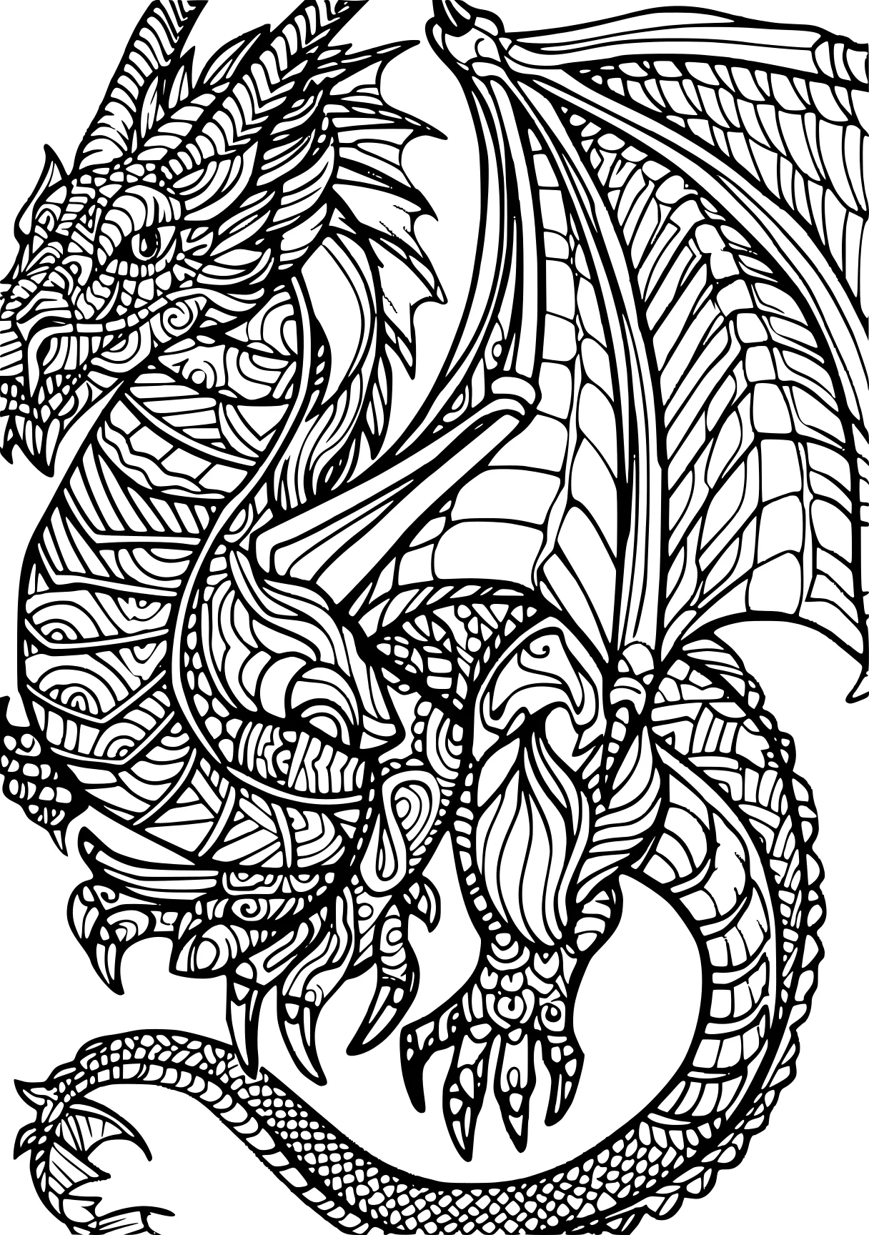 dragon coloring sheet dragon, zentangle, ghidorah, free page downloads