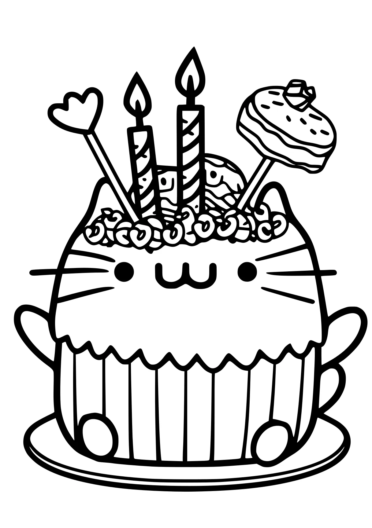 pusheen coloring pages cupcake, pusheen, cake, caticorn, free page downloads