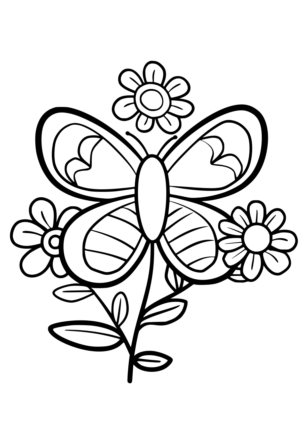 free coloring pages, ornament, flower, butterfly, page downloads