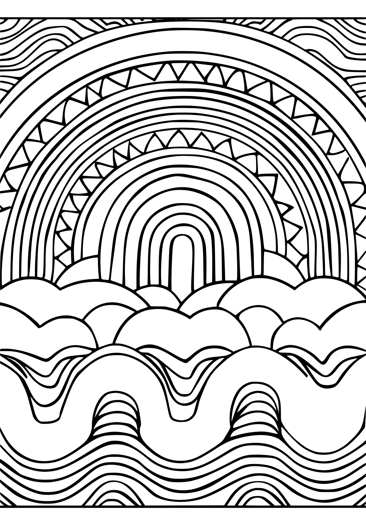 rainbow color sheet, zentangle, mandalas, mandala, free coloring page downloads