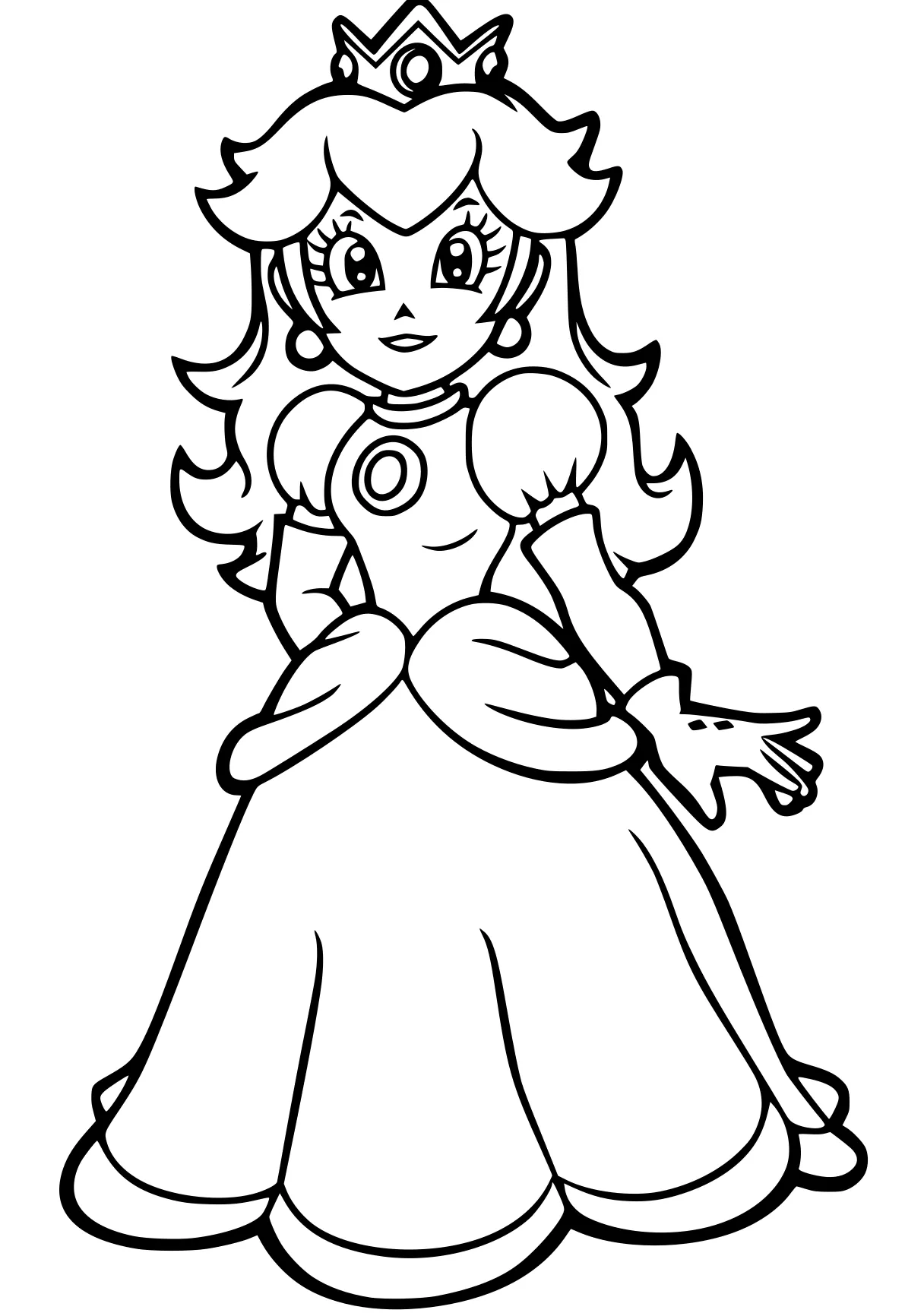 mario coloring pages peach, rosalina, pinkie, sailor, daisy, free page downloads