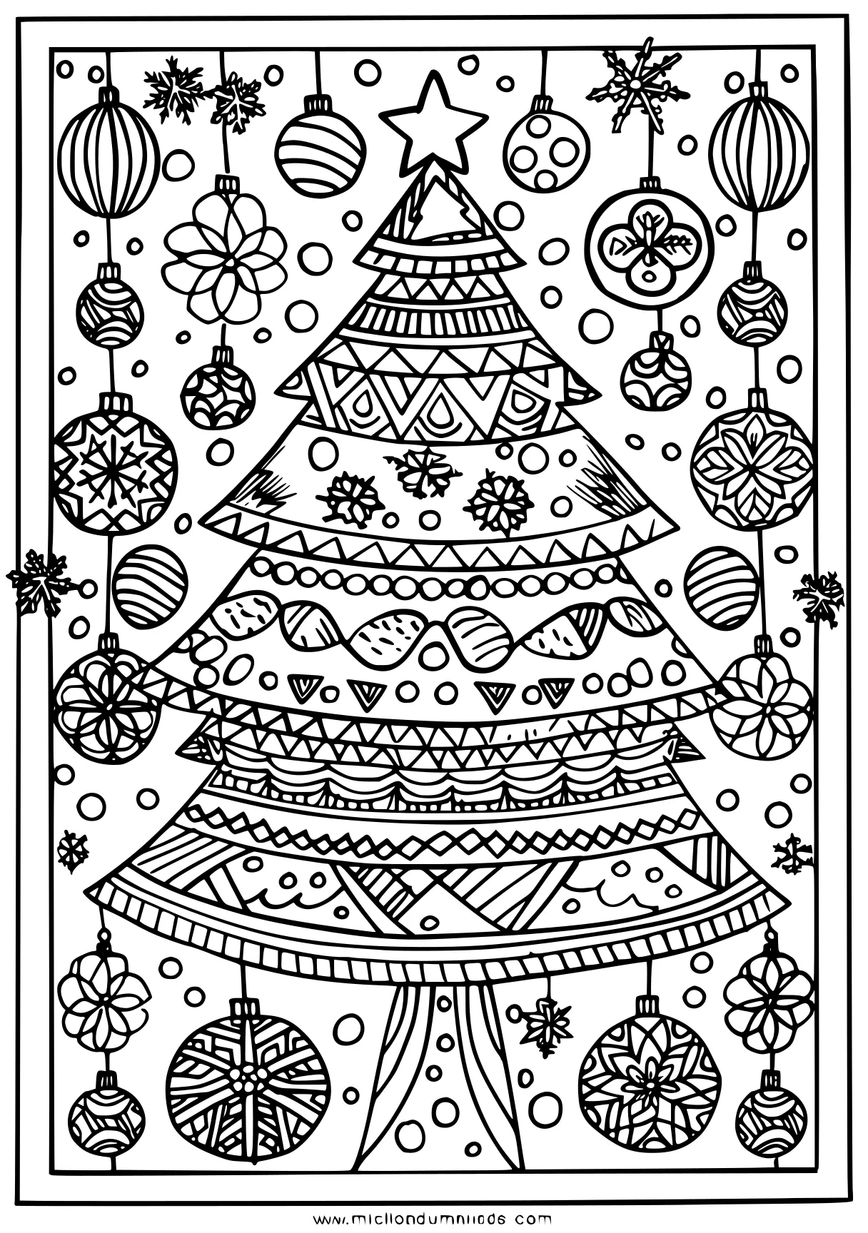 easy christmas coloring pages zentangle, ornament, mandalas, free page downloads