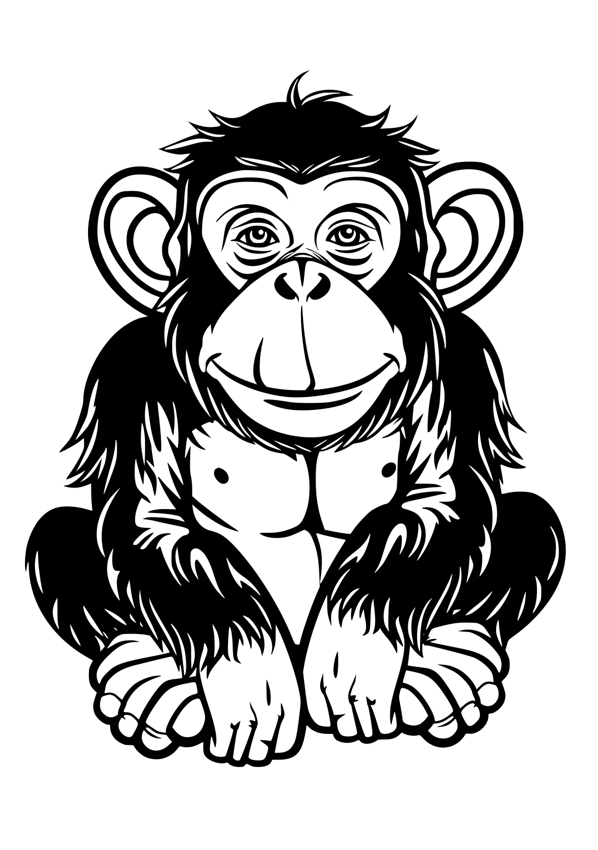 monkey coloring monkey, gorilla, kong, zooba, illustrator, free page downloads