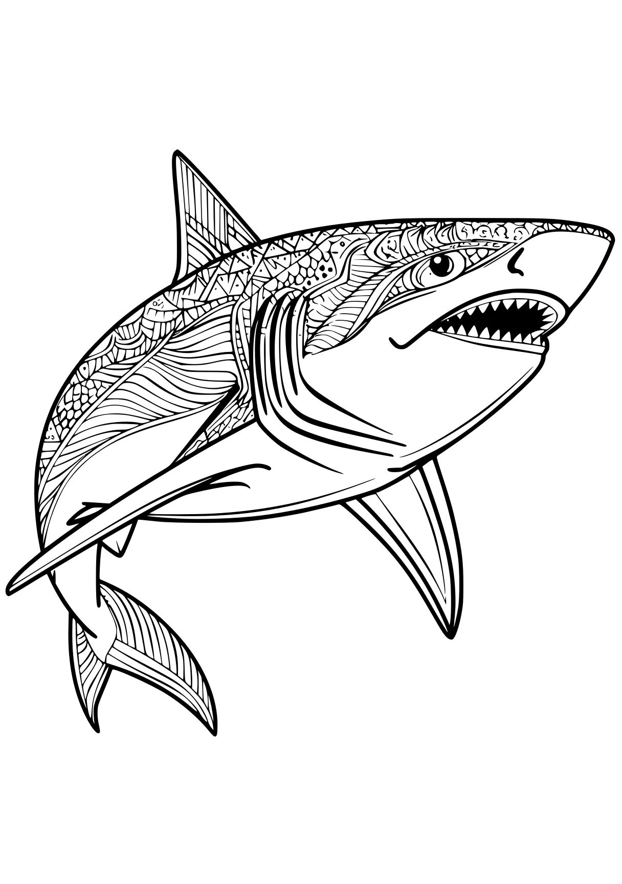 shark coloring page megalodon, shark, fish, mosasaurus, whale, free downloads