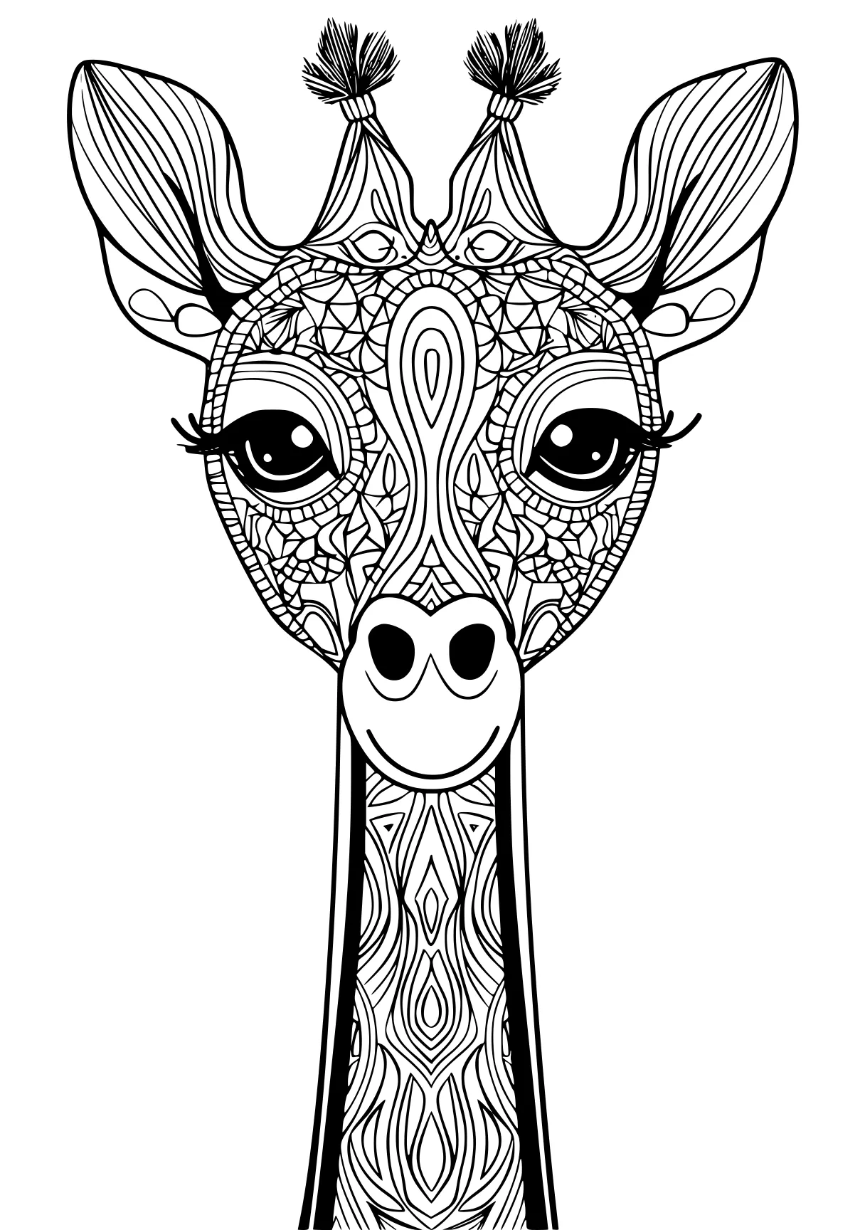 coloring pages printable animals giraffe, deer, llama, bambi, illustrator, free page downloads