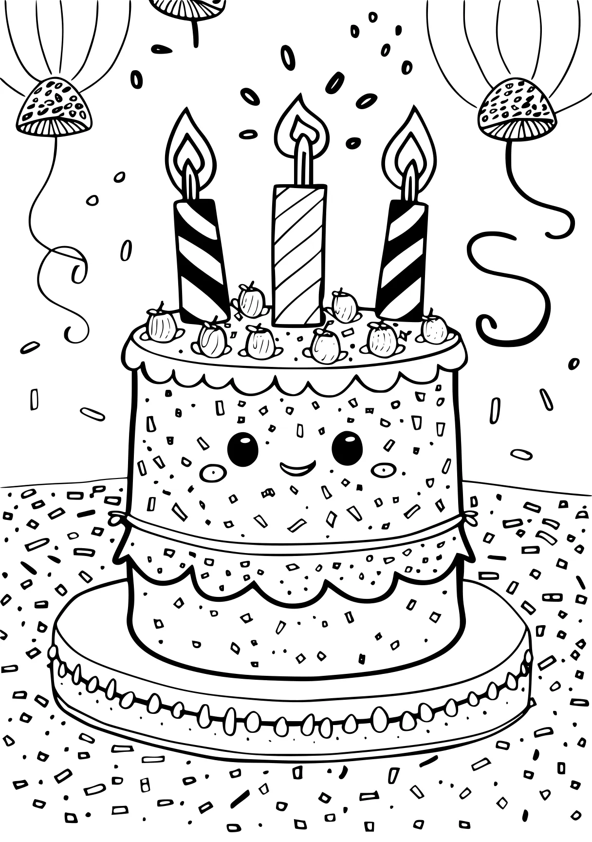 happy birthday coloring pages, birthday, cake, printables, free page downloads