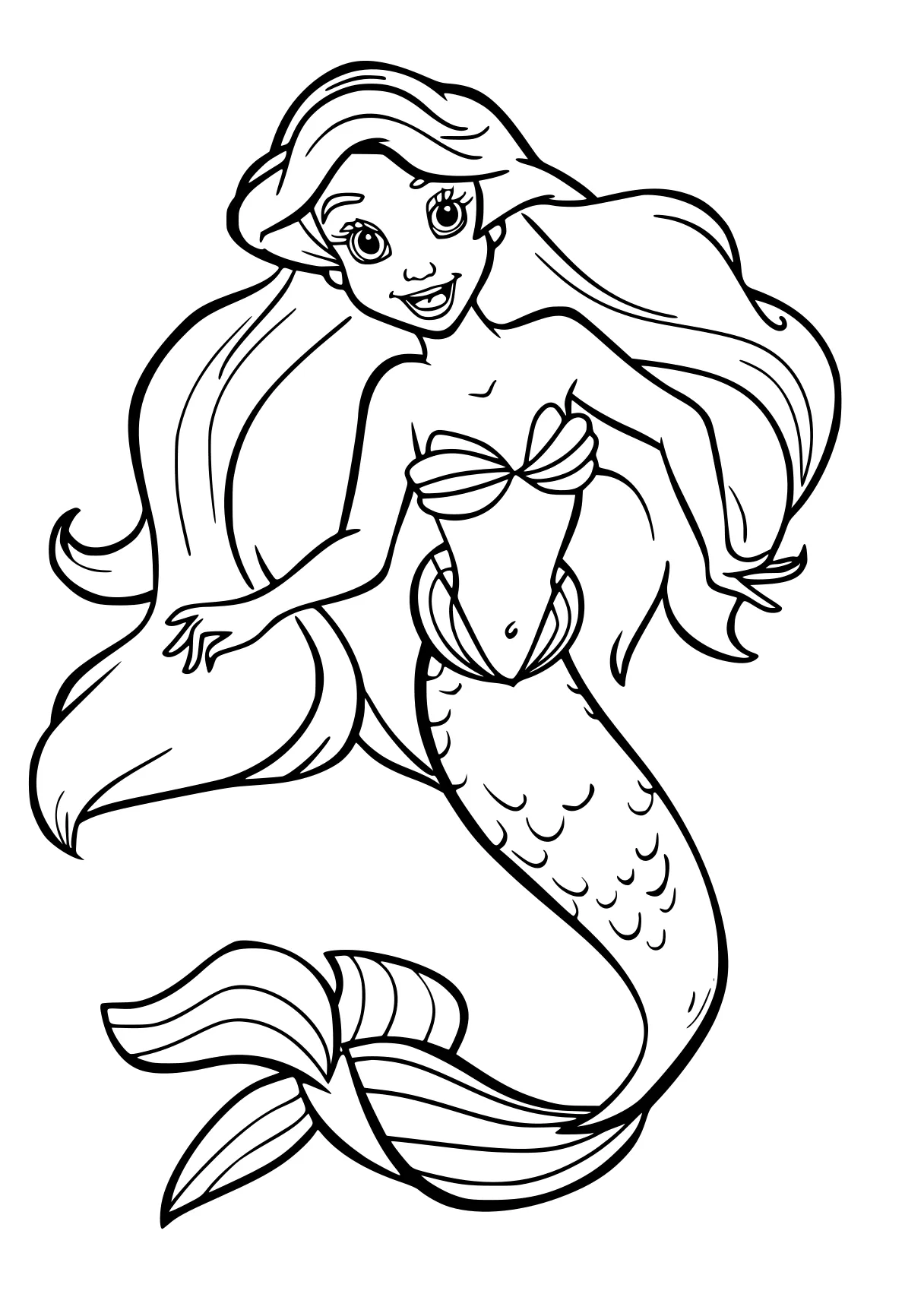 little mermaid coloring pages mermaid, ariel, siren, fish, seahorse, free page downloads