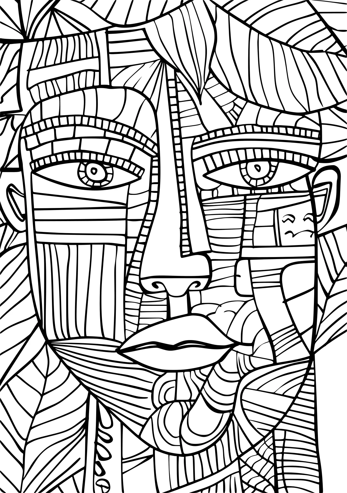 free adult coloring, zentangle, masks, face, page downloads