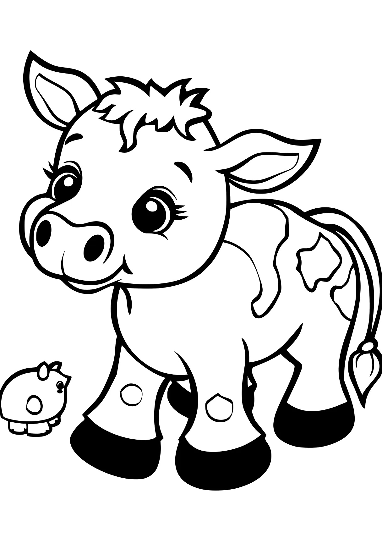 coloring pages printable animals cow, peppa, unicorn, pig, rhino, free page downloads