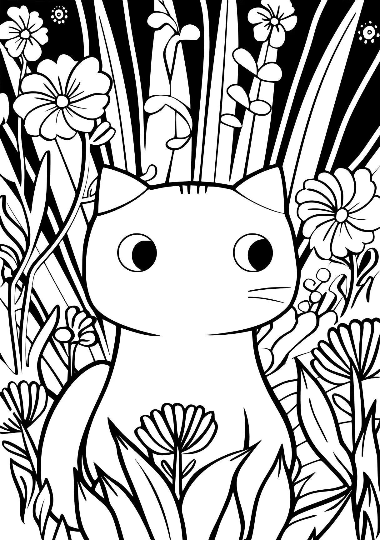 colouring pages cute caticorn, mew, kitty, free coloring page downloads