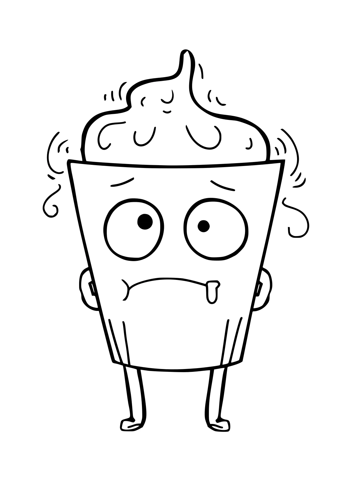 bluey coloring illustrator, stress, brain, cup, face, free page downloads