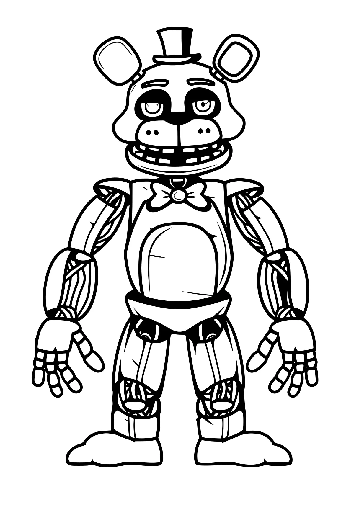 five nights at freddy's coloring page robot, fnaf, fazbear, chica, toy, free downloads