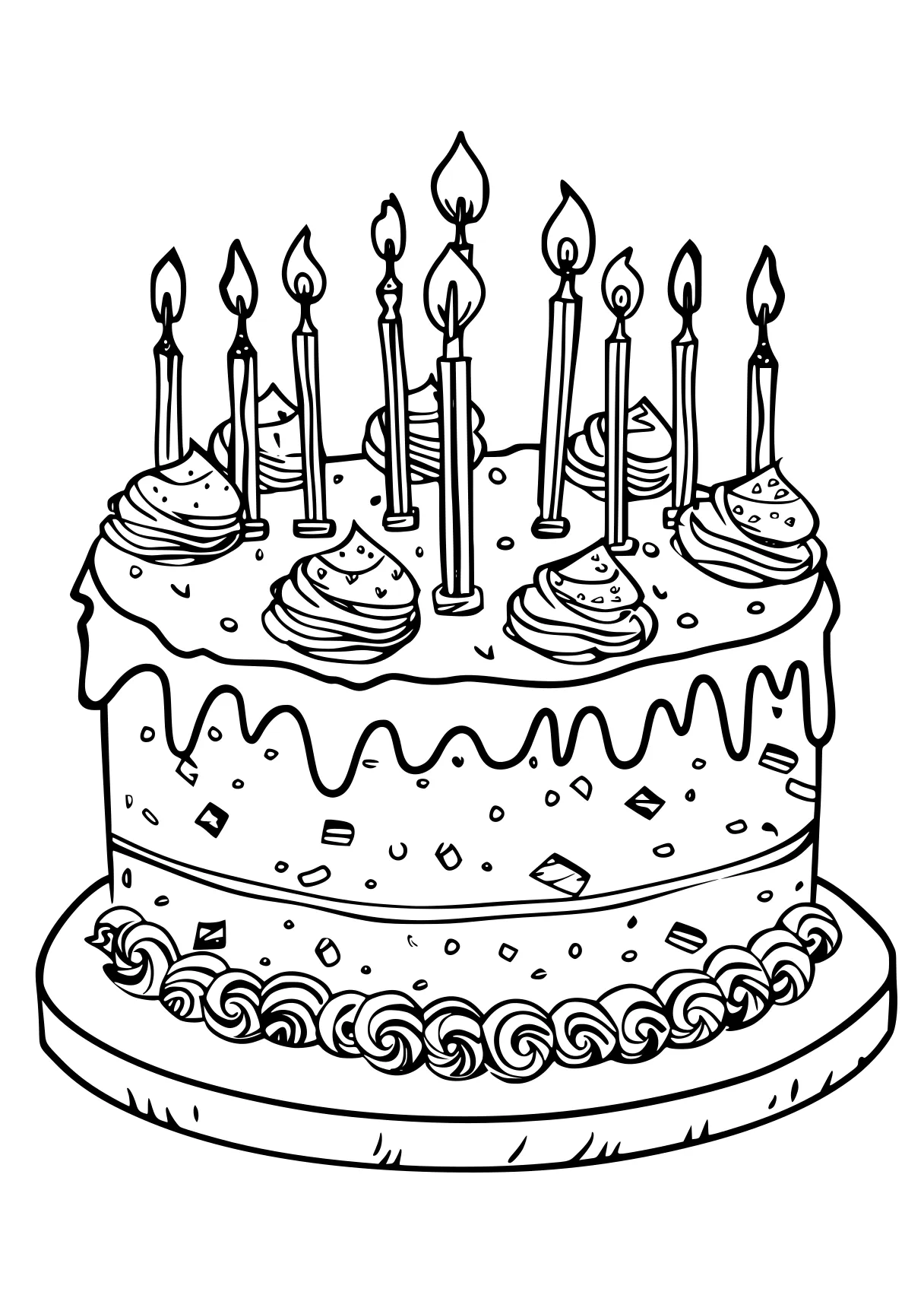 birthday cake coloring page cake, birthday, years, free downloads