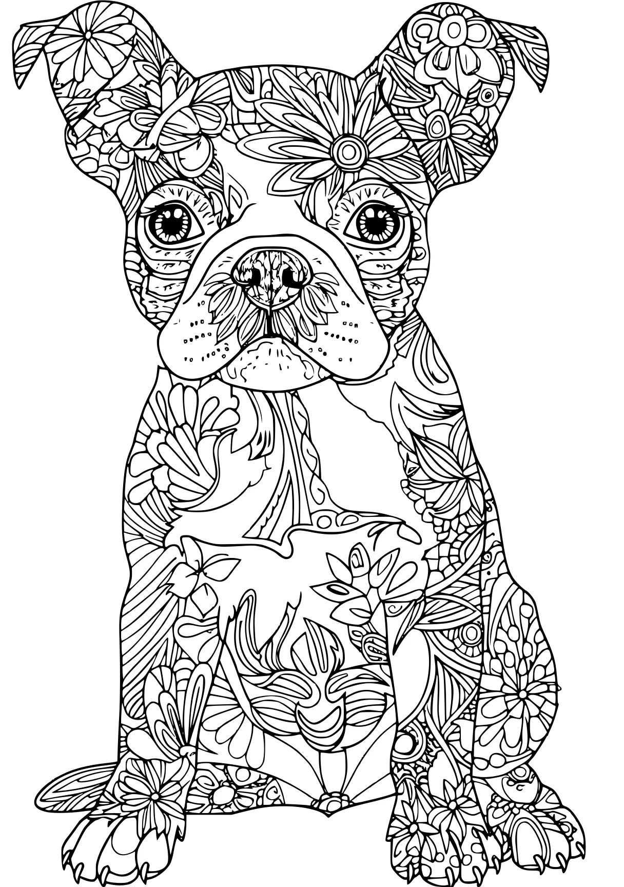 puppy dog coloring pages bulldog, illustrator, pug, free page downloads