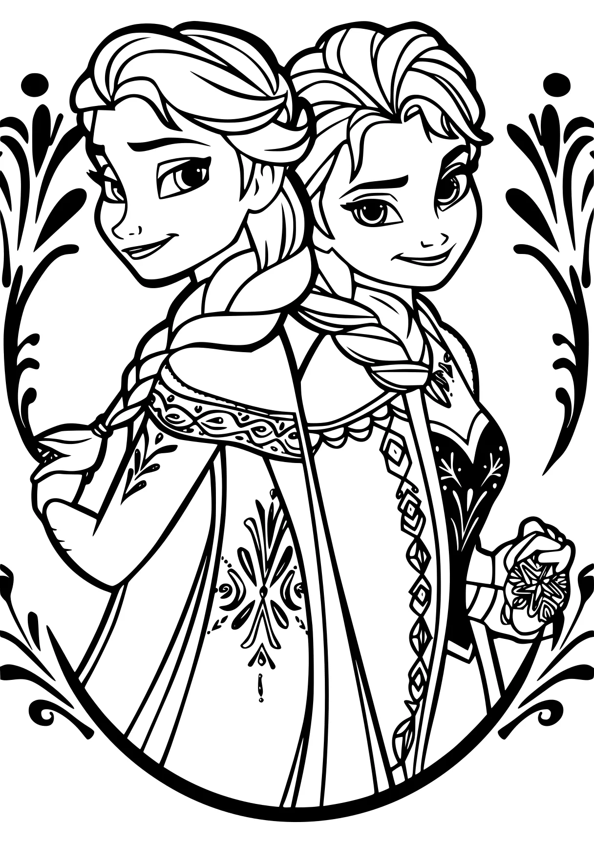 elsa and anna coloring pages printables, tangled, descendants, free page downloads