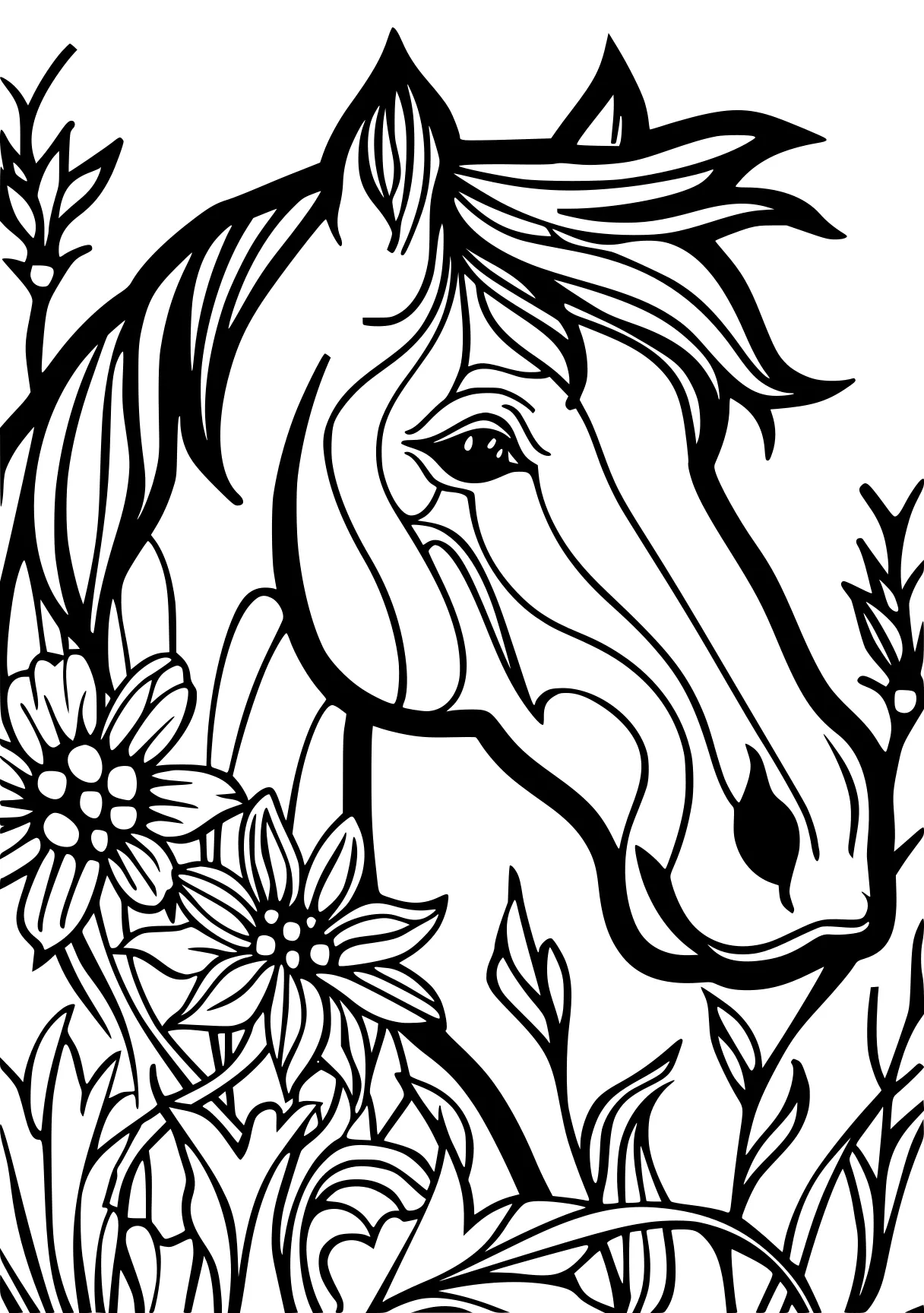 horse colouring horse, unicorn, pony, free coloring page downloads