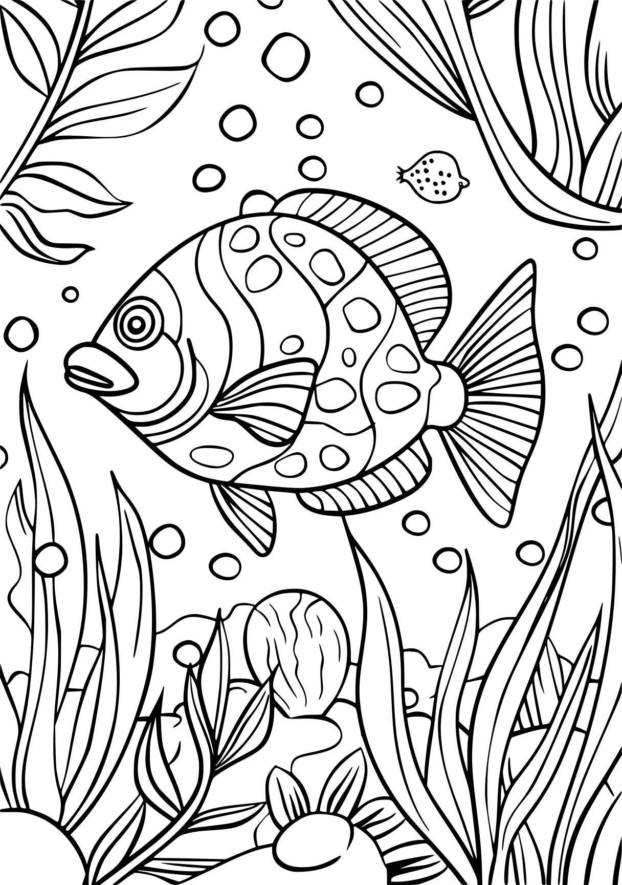 printable coloring pages, fish, zentangle, colouring, free page downloads