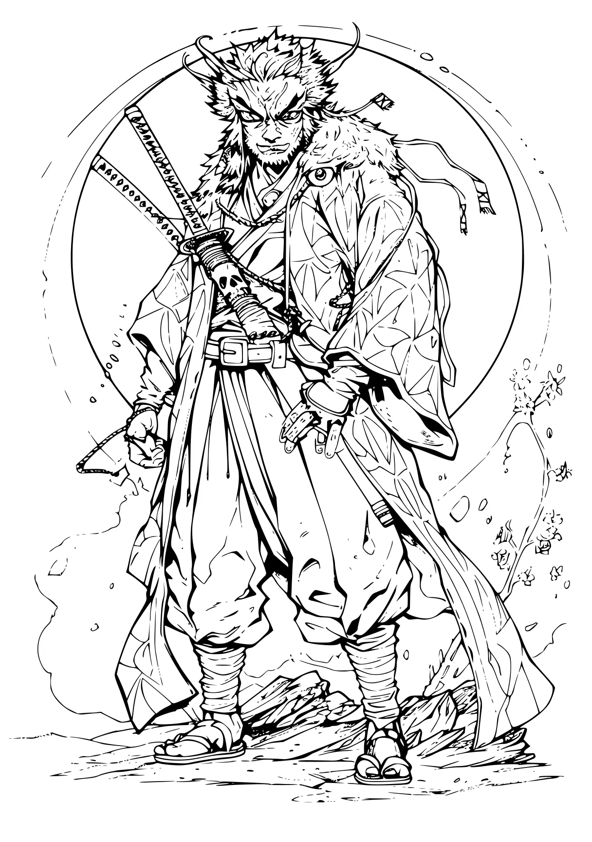 demon slayer colouring pages ranger, hunter, shepherd, sword, pencils, free coloring page downloads