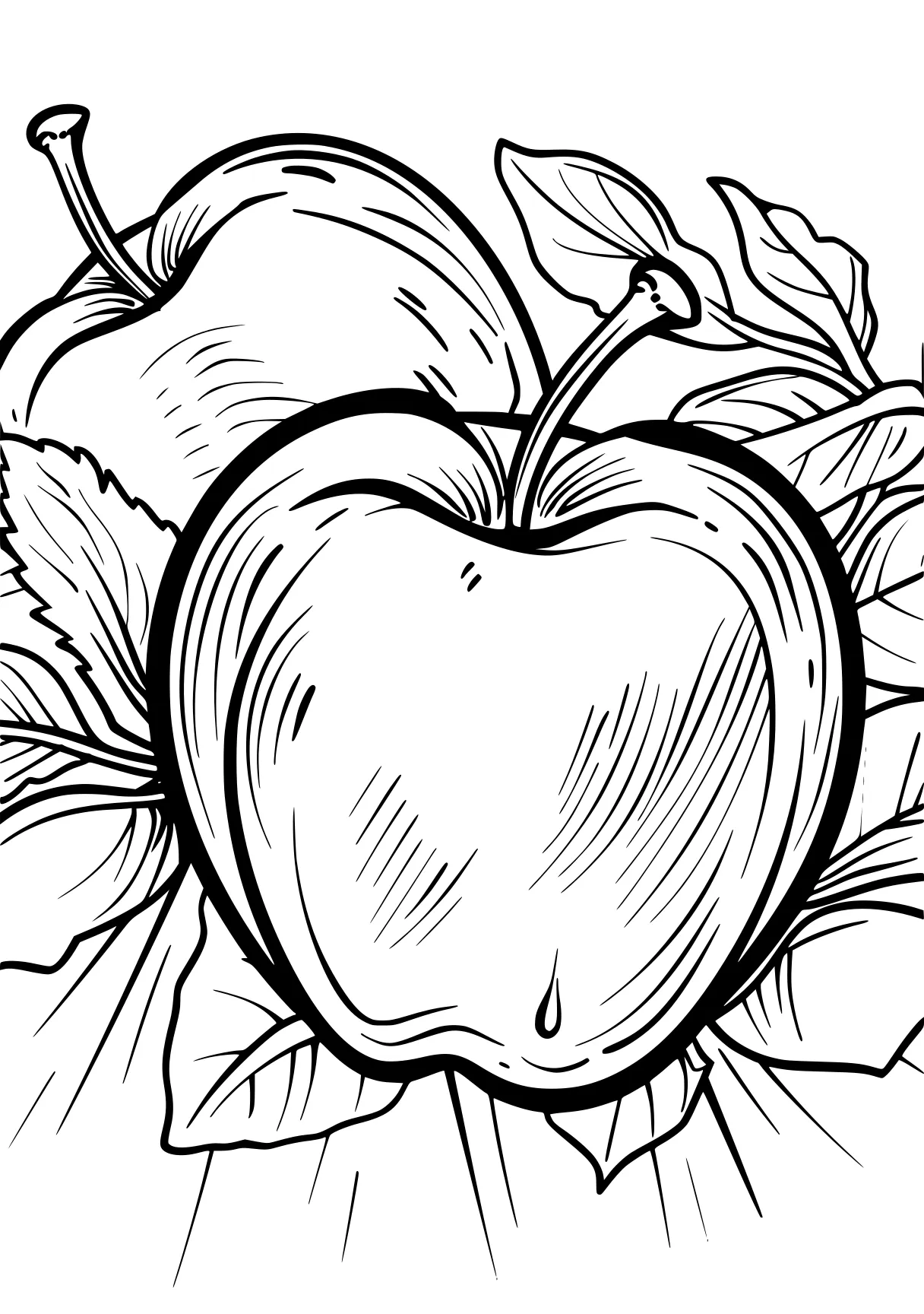 apple coloring page heart, tulip, sunflower, apple, preview, free downloads