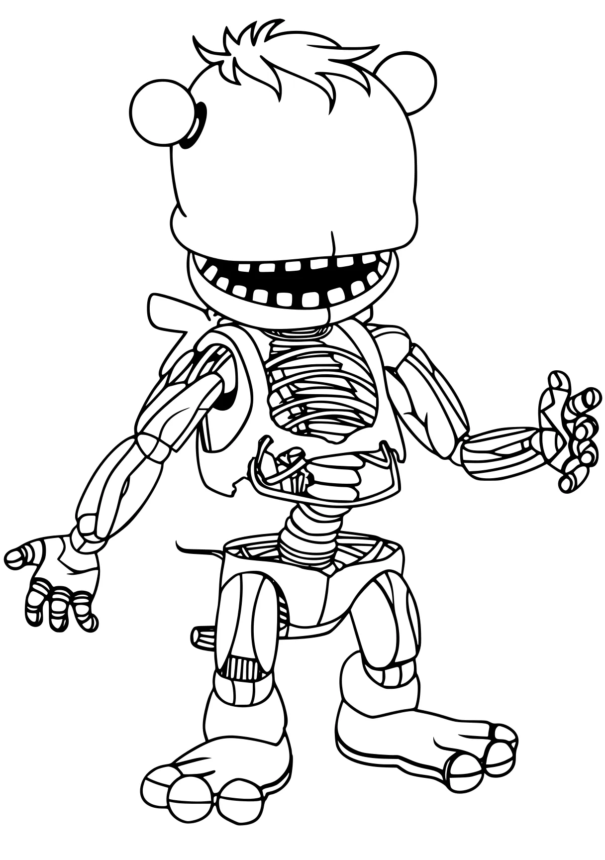 fnaf colouring pages skeleton, skellington, fazbear, fnaf, free coloring page downloads