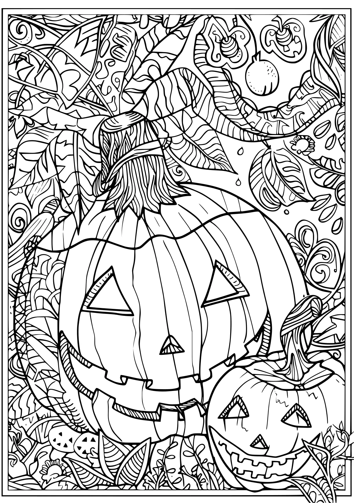 coloring pages for adults pdf, zentangle, pumpkin, october, free page downloads