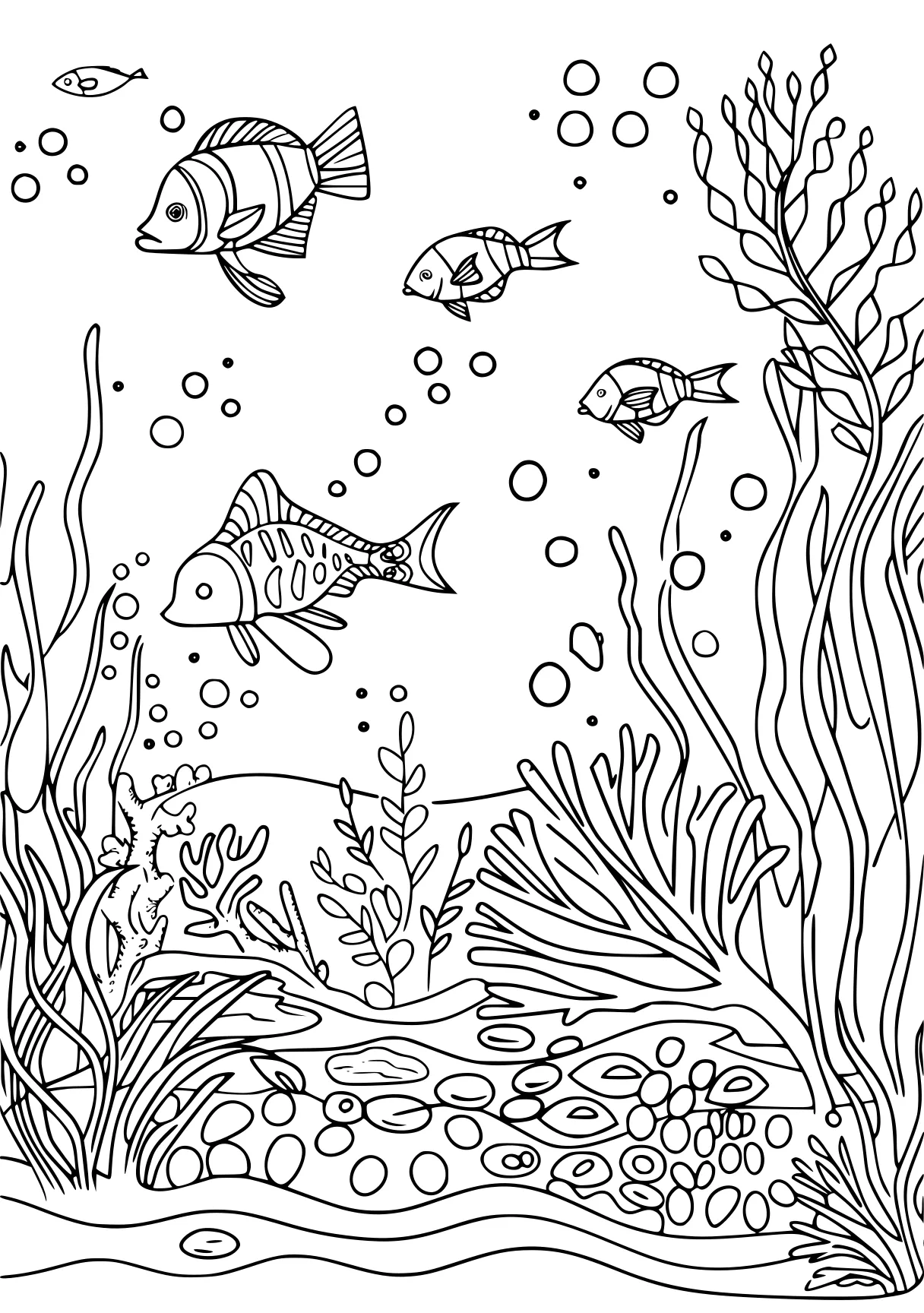 ocean coloring pages aquarium, fish, guppies, free page downloads