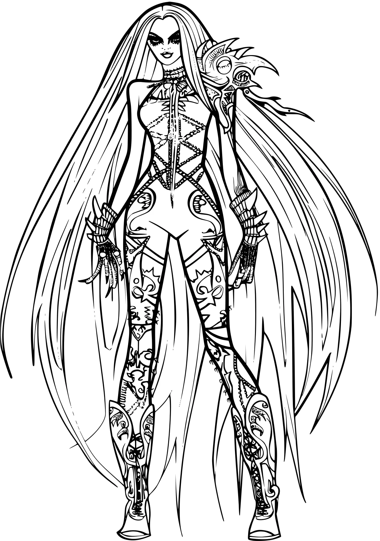 monster high coloring book widow, skellington, skeleton, gothic, design, free page downloads