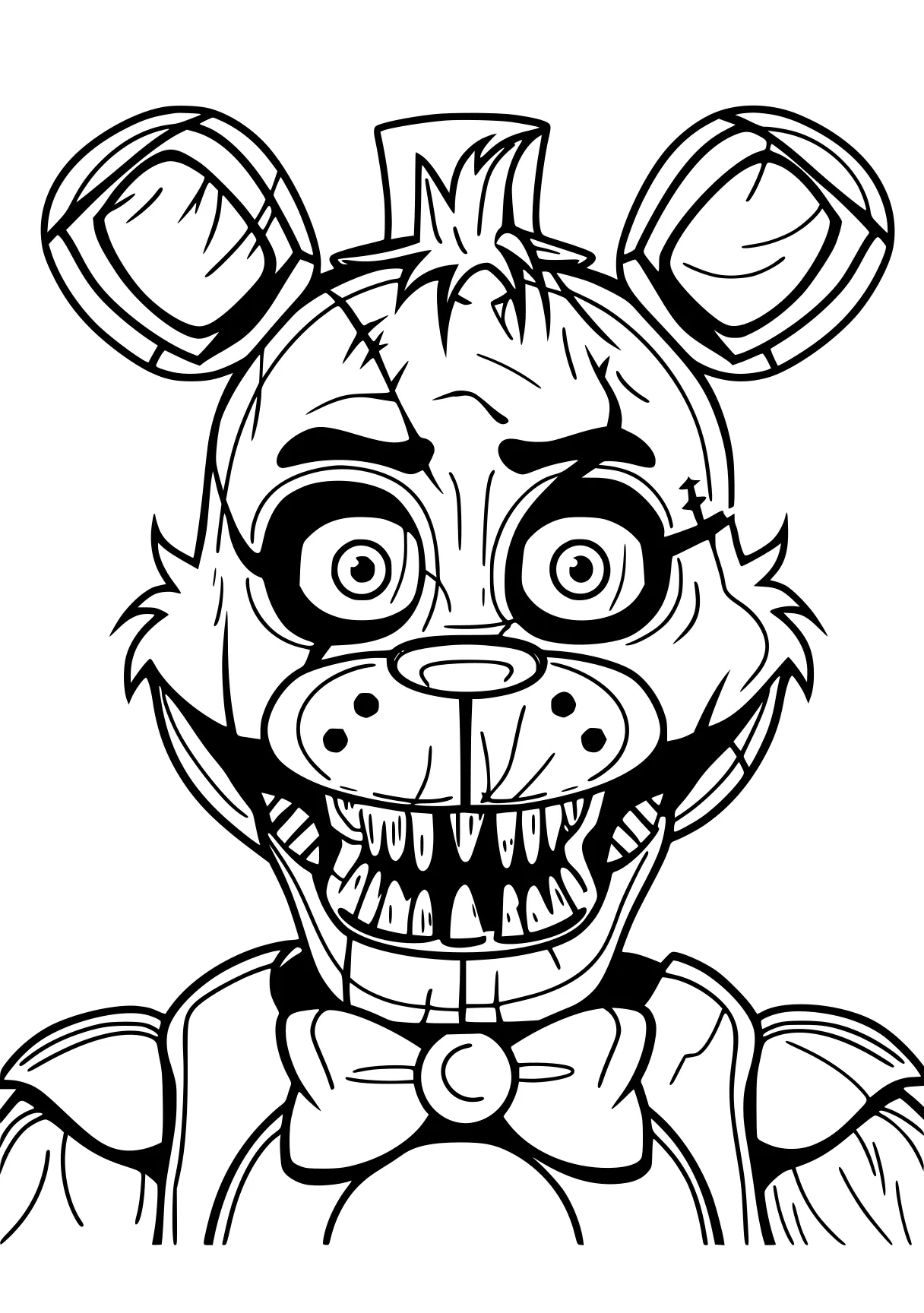 five nights at freddy's coloring page fnaf, fazbear, twisty, clown, freddy, free downloads