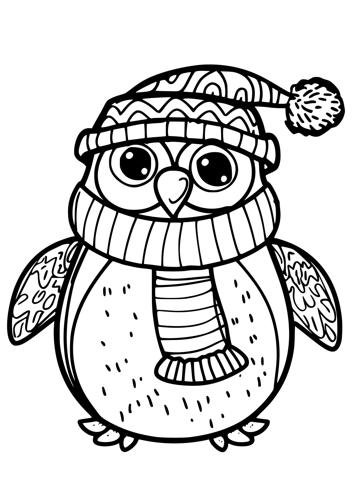 printable pictures owl, beanie, olaf, snowman, mitten, free coloring page downloads