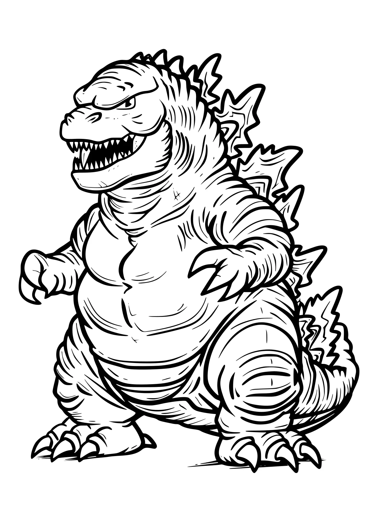 godzilla printable coloring pages bowser, godzilla, t-rex, trex, tyrannosaurus, free page downloads