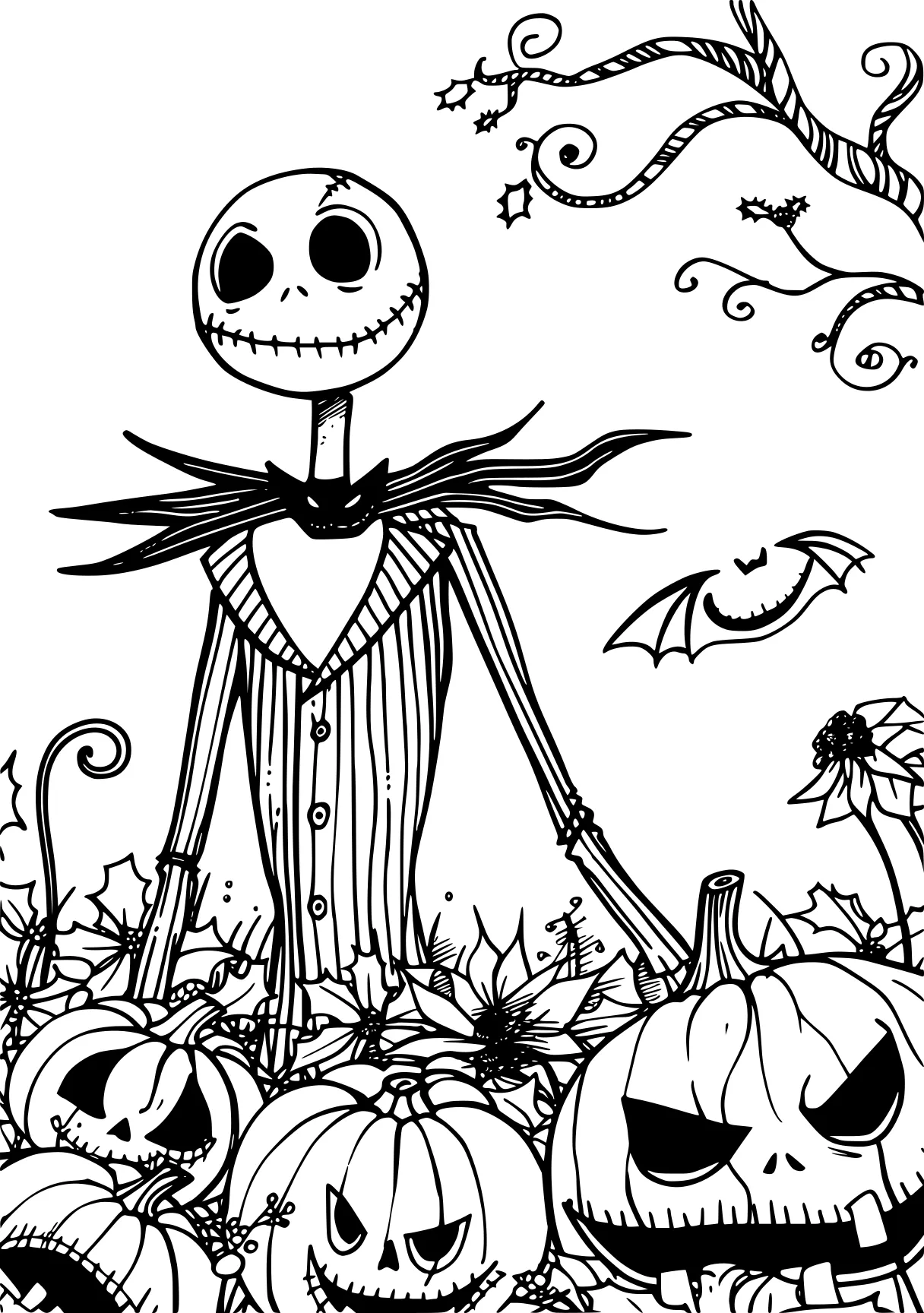 nightmare before christmas coloring pages skellington, scarecrow, skeleton, muertos, vampirina, free page downloads