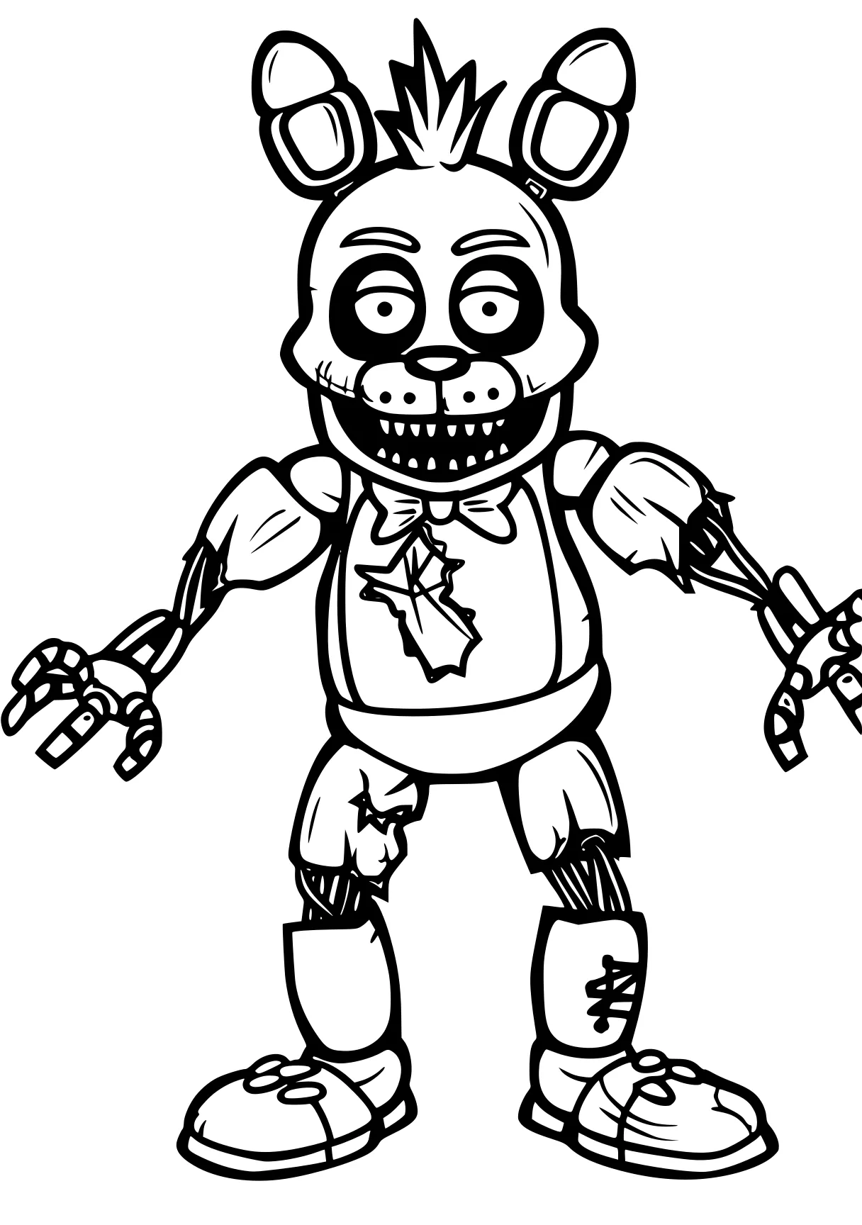 fnaf colouring pages fnaf, fazbear, zomboss, pig, robot, free coloring page downloads