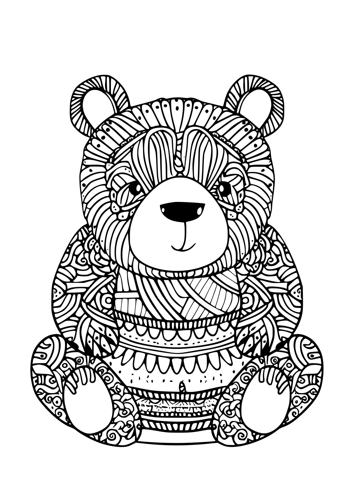 adult coloring books online bear, zentangle, bears, free page downloads