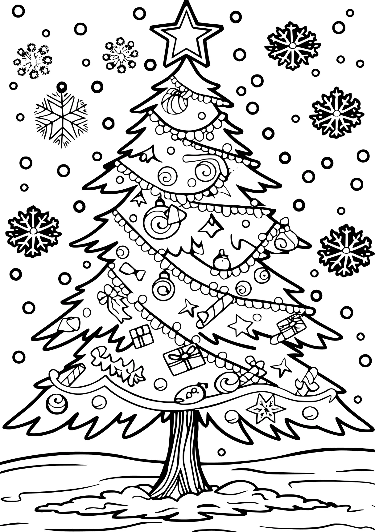 christmas tree pictures to color, ornament, merry, tree, free coloring page downloads