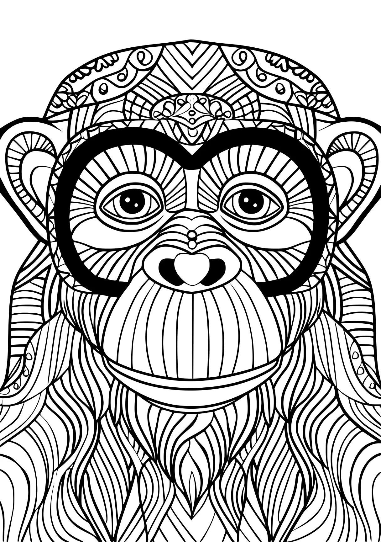 coloring pages for adults animals monkey, gorilla, kong, free page downloads