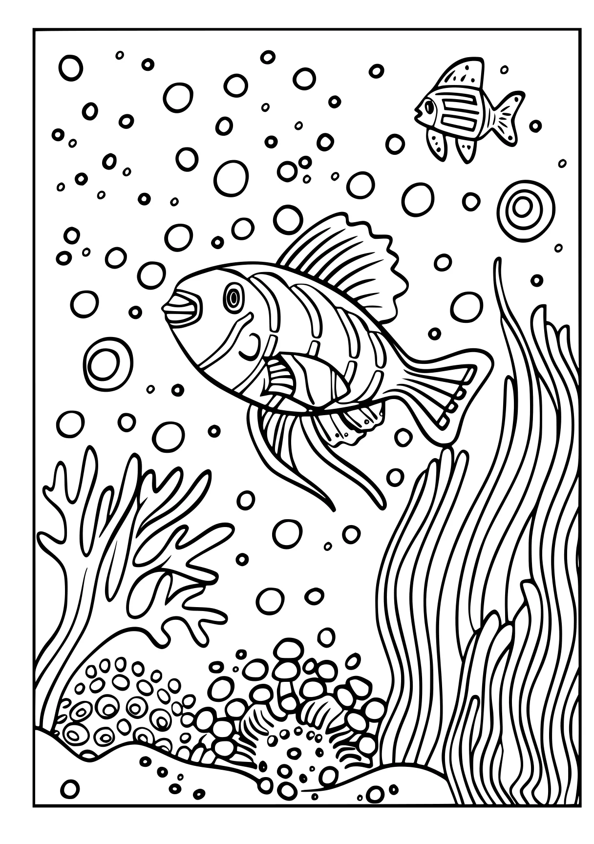 ocean coloring pages, fish, zentangle, colouring, free page downloads