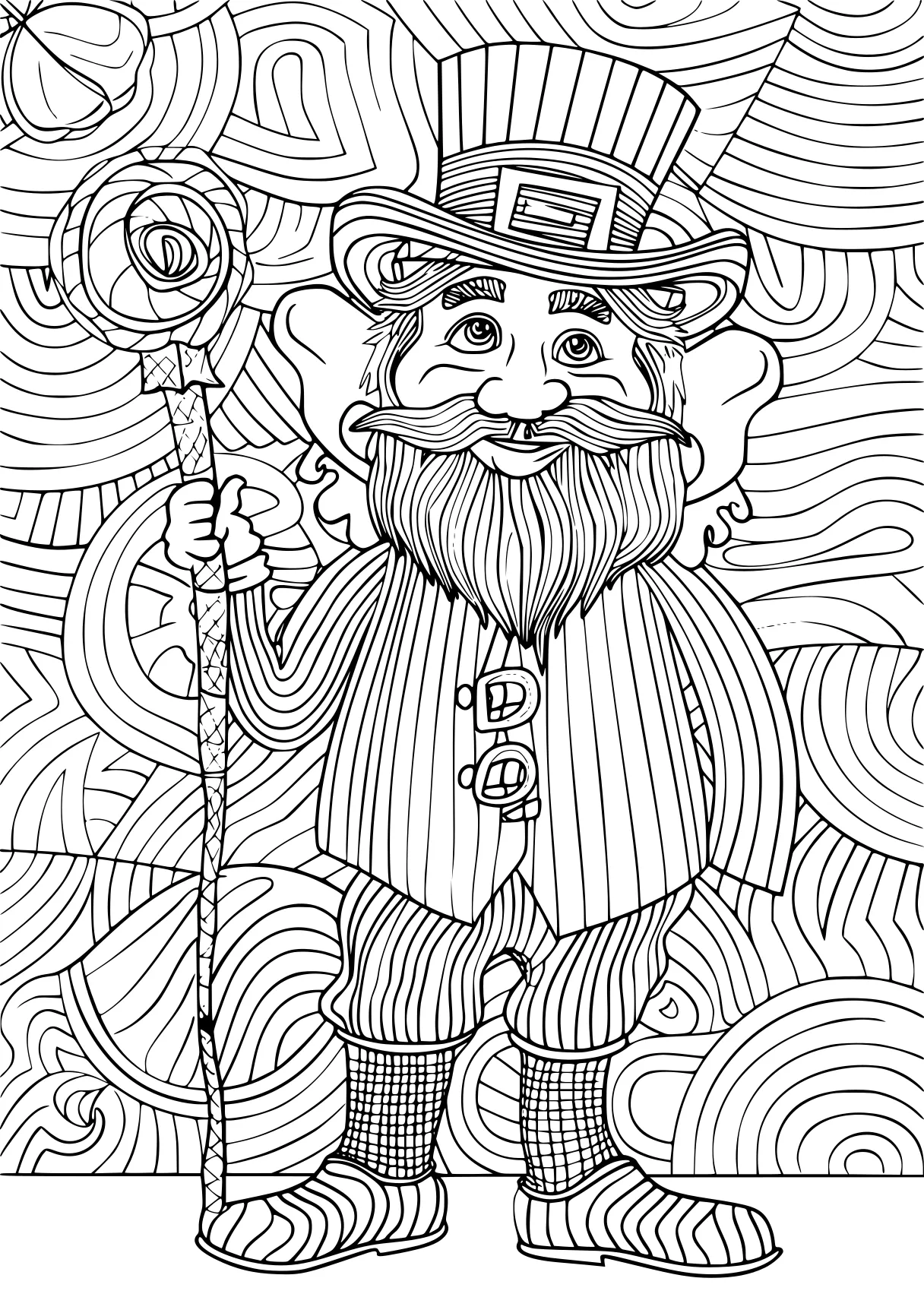 saint patrick's day coloring pages gnome, leprechaun, zentangle, free page downloads