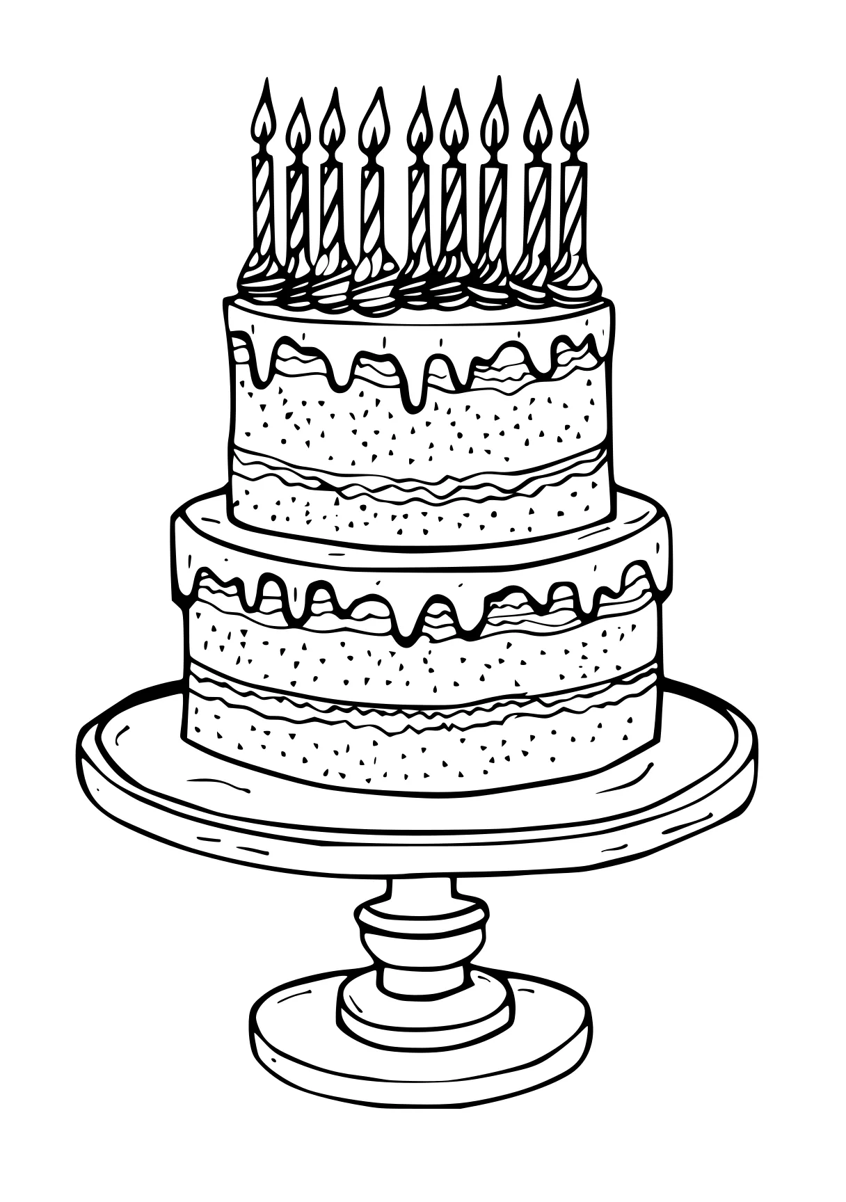 birthday cake coloring page cake, cupcake, birthday, free downloads