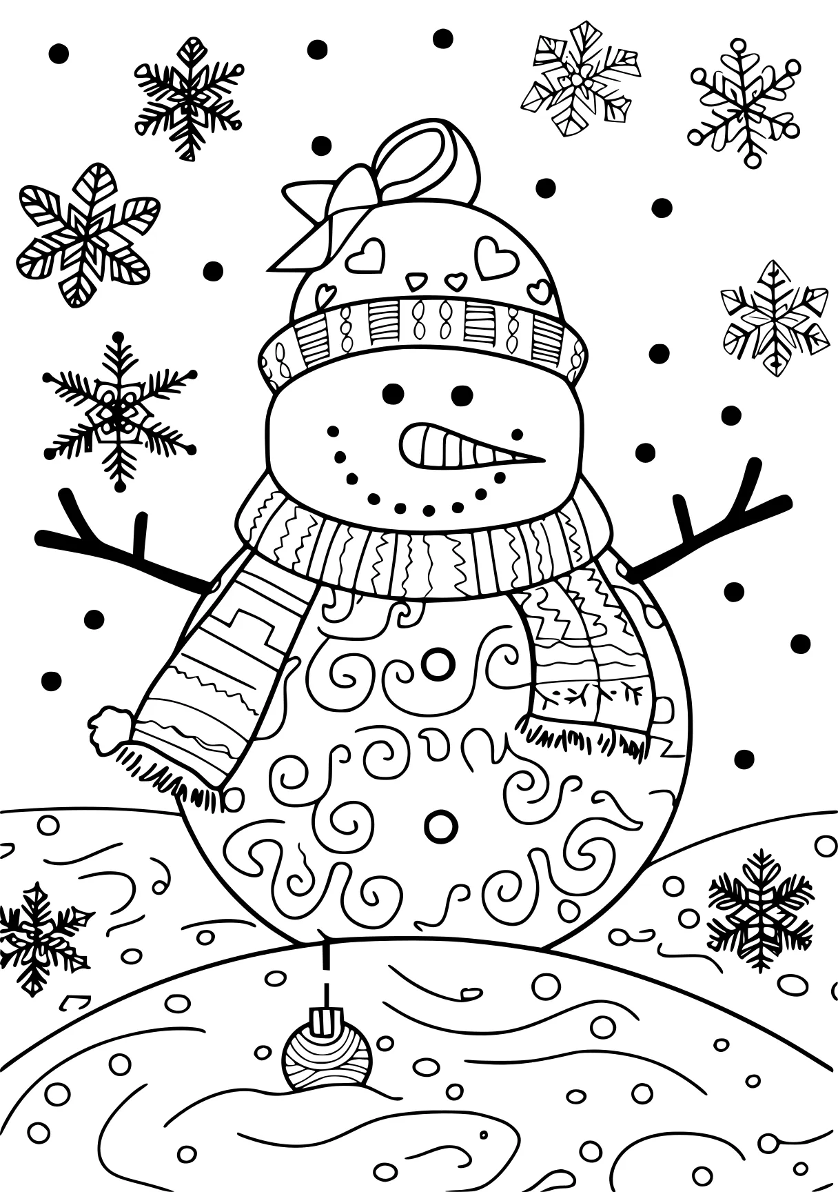 easy christmas coloring pages snowman, zentangle, olaf, free page downloads