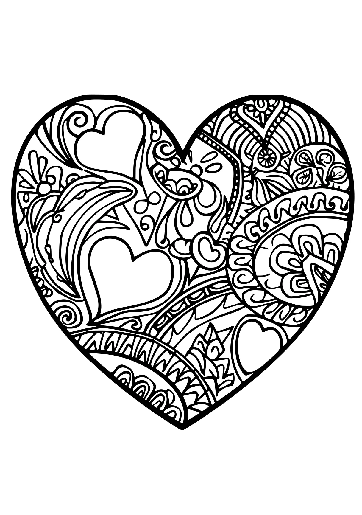 free printable coloring sheets heart, zentangle, iheartcraftythings, page downloads