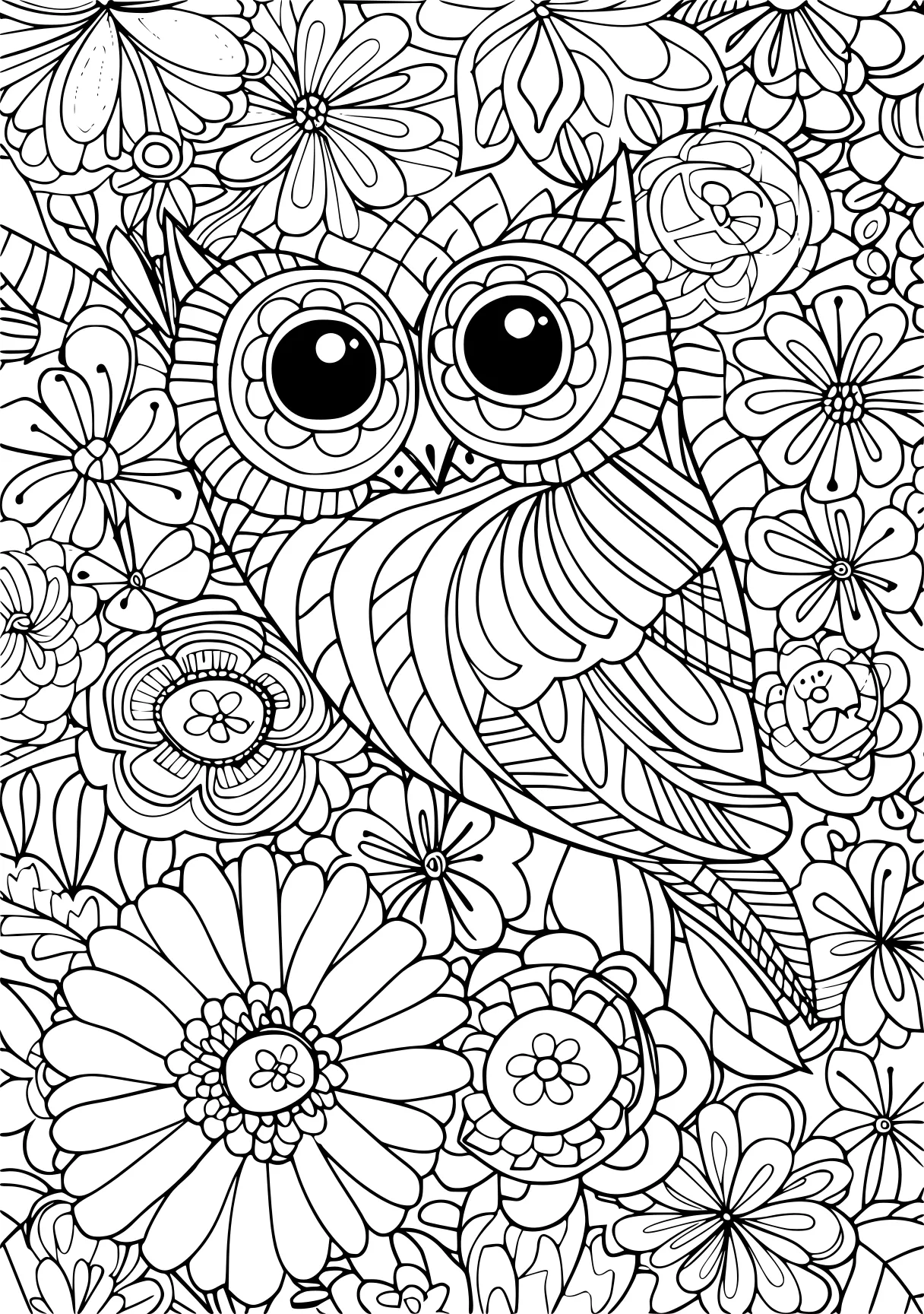 color by number coloring pages, owl, colouring, zentangle, free page downloads