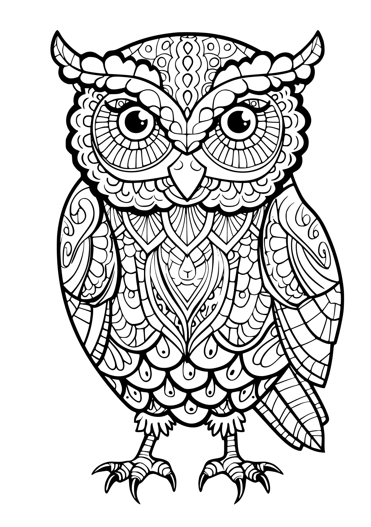 owl coloring pages owl, zentangle, illustrator, free page downloads