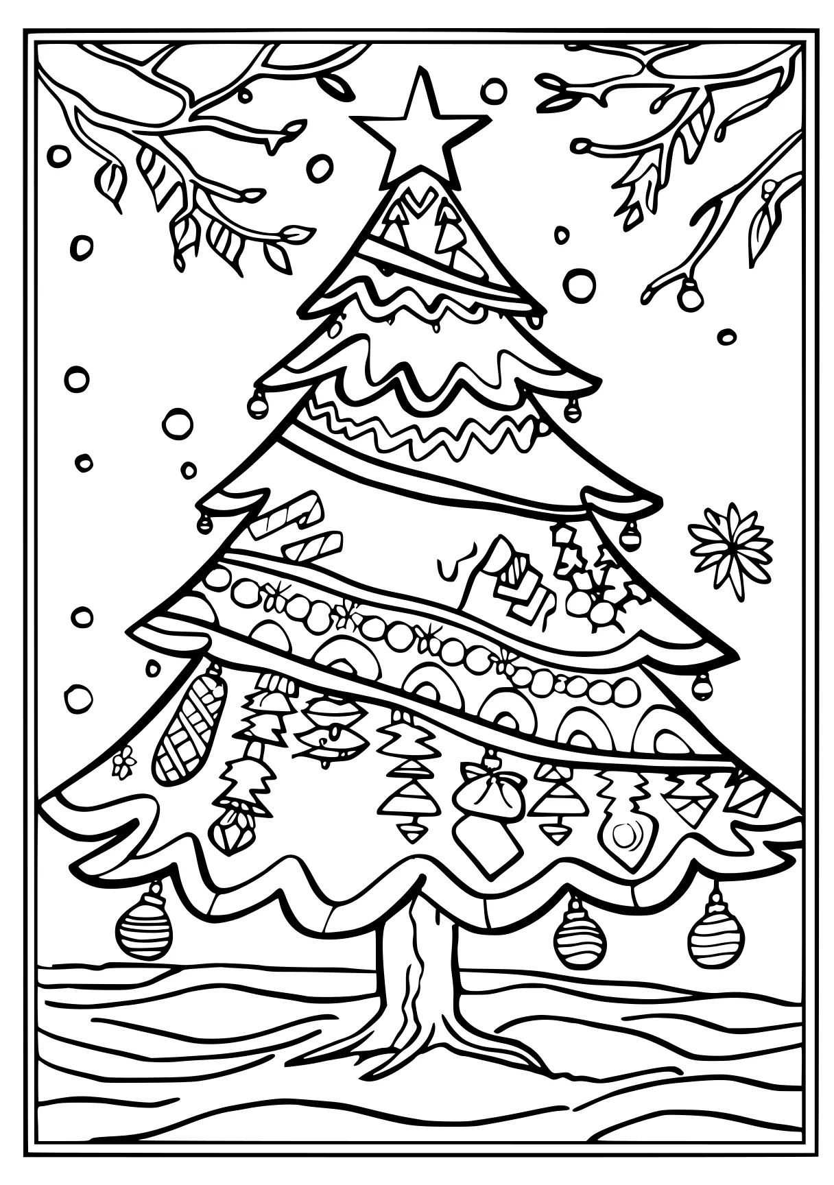 christmas coloring pages printable, ornament, tree, zentangle, free page downloads