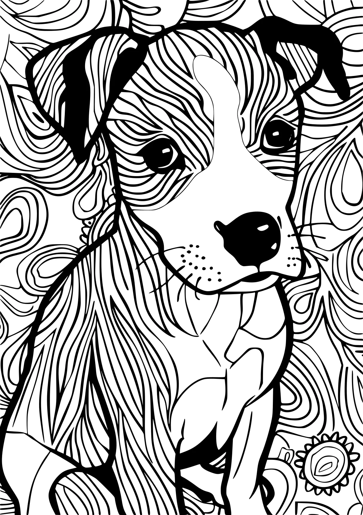 dog coloring, zentangle, illustrator, lion, free page downloads