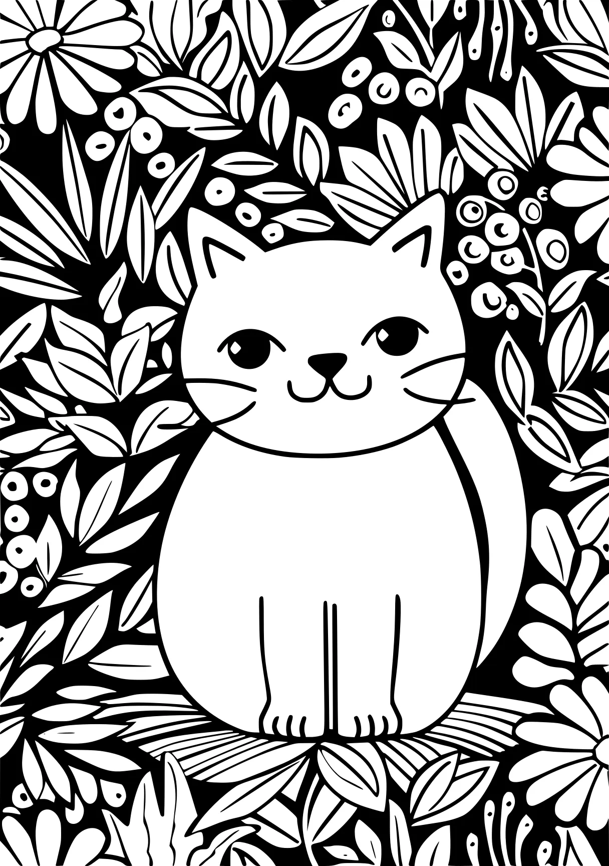 online coloring pages kitty, cat, totoro, free page downloads