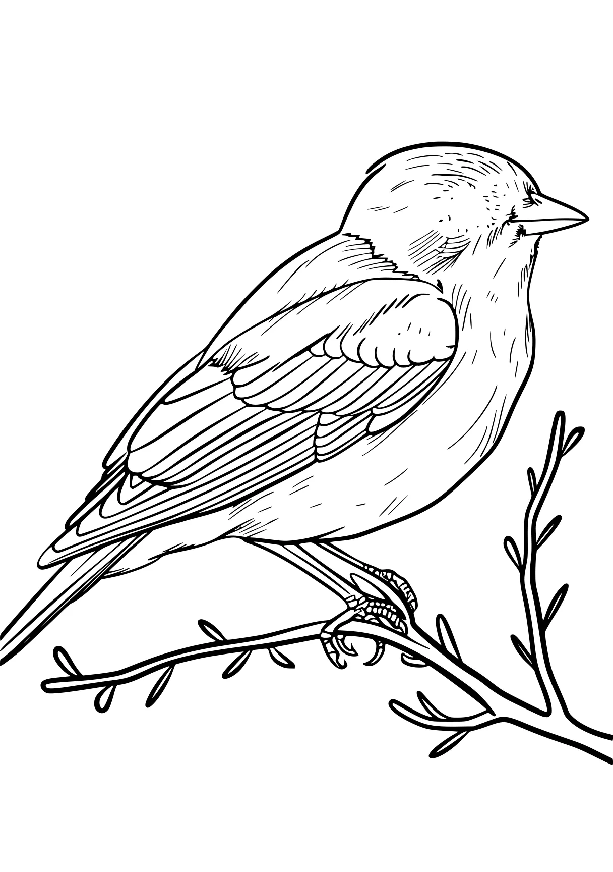 bird coloring pages for adults, KIDS page kids style of book, empty background, super thick black vector lines, and white, Black-and-white Bold Outlined Thick-lined Flat 2D, Simple, Clean, Cartoonish, Unfilled, Solid, Playful  shading shadow text fonts letters watermark words typography slogans strokes sketch signature gray grey dither dithering grayscale 70:99